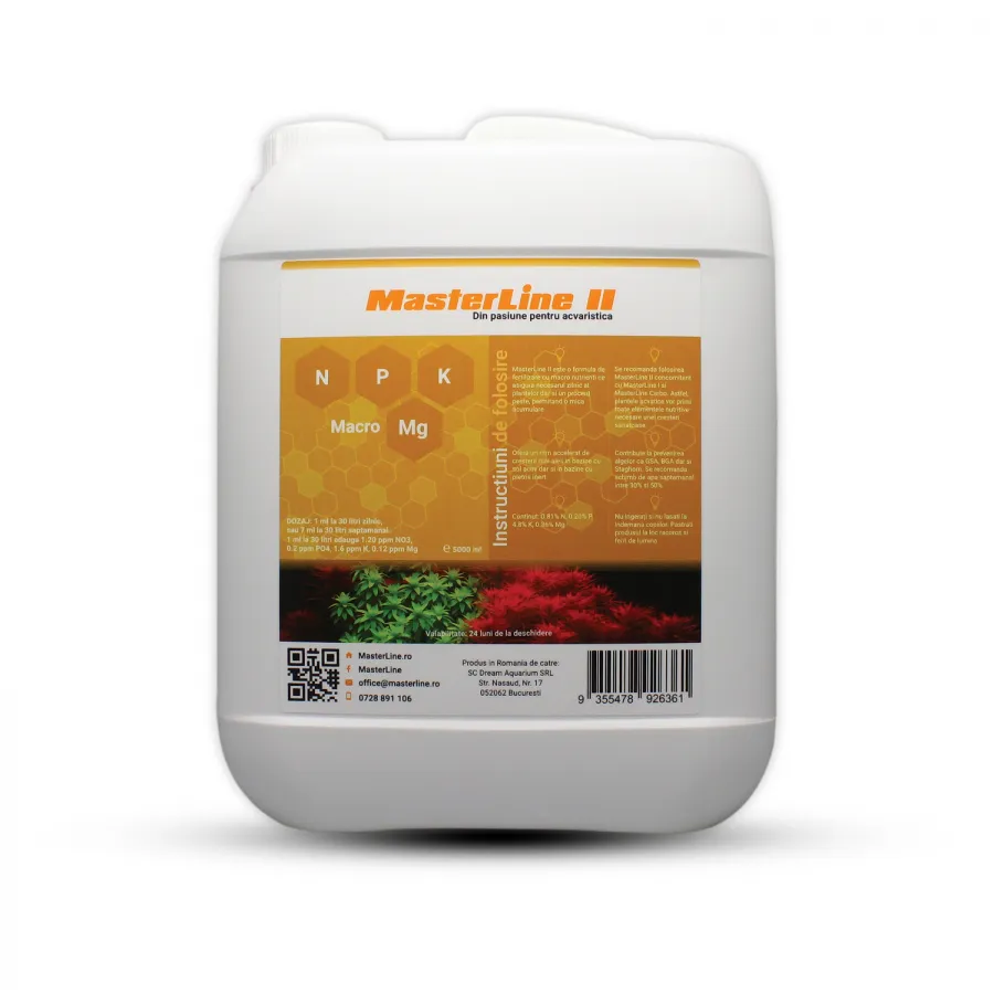 Akváriové hnojivo MasterLine II (5000 ml) - Makroprvky